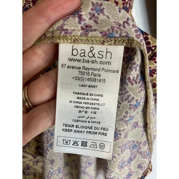 ba&sh Catty Quarter Sleeve Drapey Blouse-sz XS - Picture 13 of 13